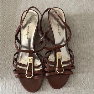 Etienne Aigner Brown Strappy Sandals